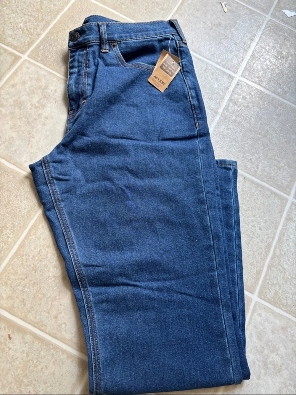 Men's Straight Jeans in Dark Blue by